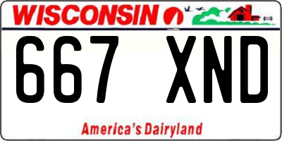 WI license plate 667XND