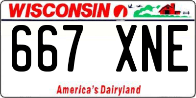 WI license plate 667XNE