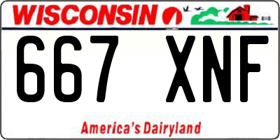 WI license plate 667XNF