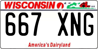 WI license plate 667XNG