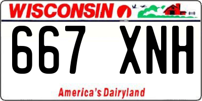WI license plate 667XNH