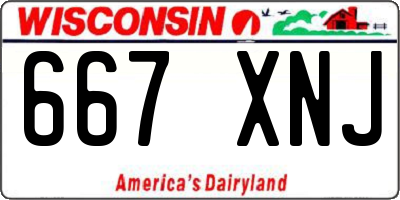 WI license plate 667XNJ