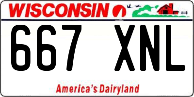 WI license plate 667XNL
