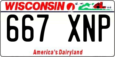 WI license plate 667XNP