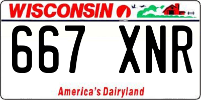 WI license plate 667XNR