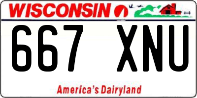 WI license plate 667XNU