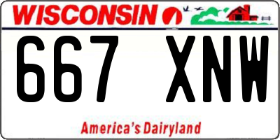 WI license plate 667XNW