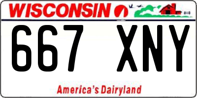 WI license plate 667XNY