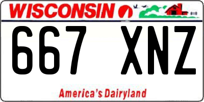WI license plate 667XNZ