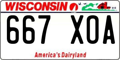 WI license plate 667XOA
