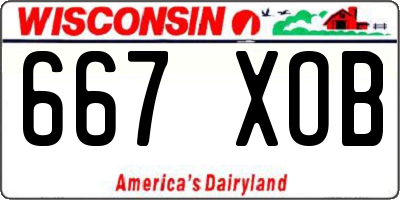 WI license plate 667XOB