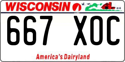 WI license plate 667XOC