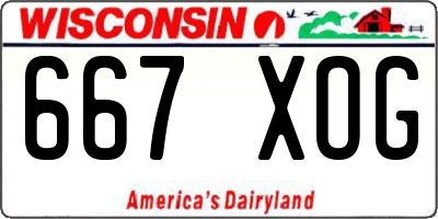 WI license plate 667XOG