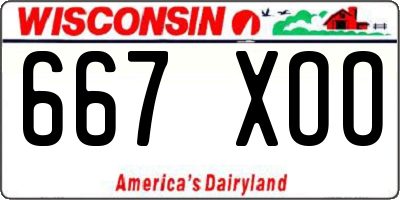 WI license plate 667XOO