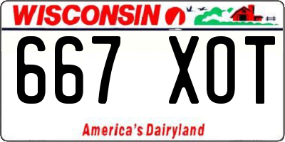 WI license plate 667XOT