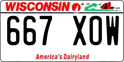 WI license plate 667XOW