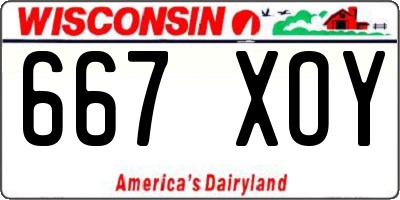 WI license plate 667XOY