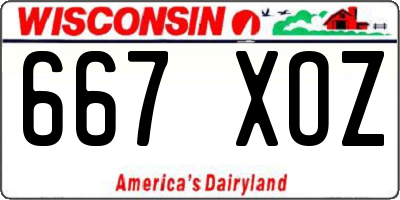 WI license plate 667XOZ