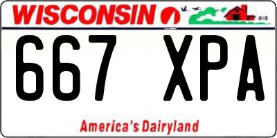 WI license plate 667XPA