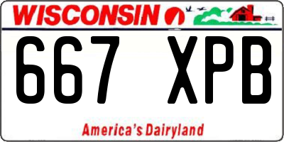 WI license plate 667XPB