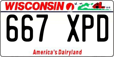 WI license plate 667XPD