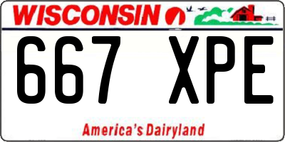 WI license plate 667XPE