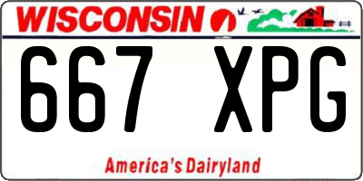 WI license plate 667XPG