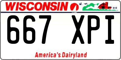 WI license plate 667XPI