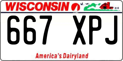 WI license plate 667XPJ