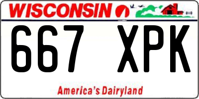WI license plate 667XPK
