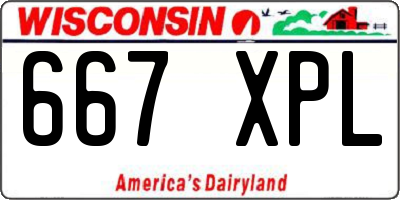 WI license plate 667XPL