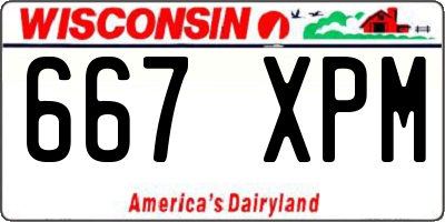 WI license plate 667XPM