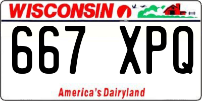 WI license plate 667XPQ
