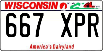 WI license plate 667XPR