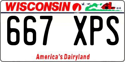 WI license plate 667XPS