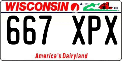WI license plate 667XPX