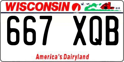 WI license plate 667XQB