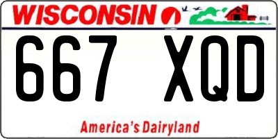 WI license plate 667XQD
