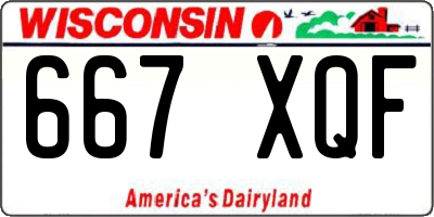 WI license plate 667XQF