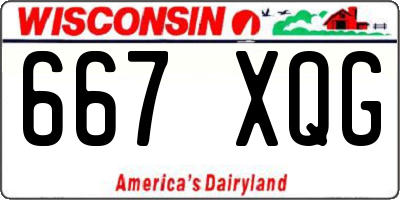 WI license plate 667XQG
