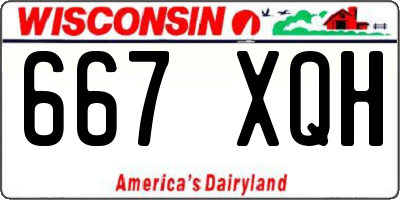 WI license plate 667XQH