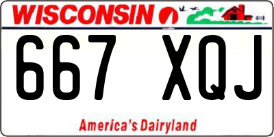 WI license plate 667XQJ