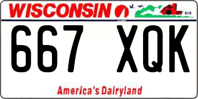 WI license plate 667XQK