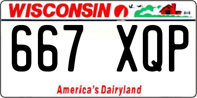 WI license plate 667XQP