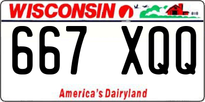 WI license plate 667XQQ