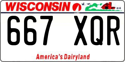 WI license plate 667XQR