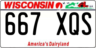 WI license plate 667XQS