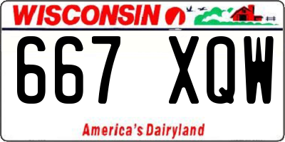 WI license plate 667XQW