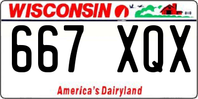 WI license plate 667XQX