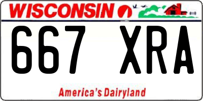 WI license plate 667XRA